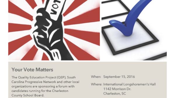 Charleston County School Board Forum flyer