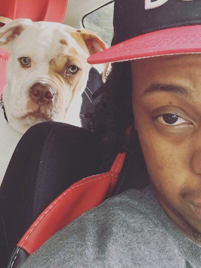 Dashir Moore and his dog, Dirty