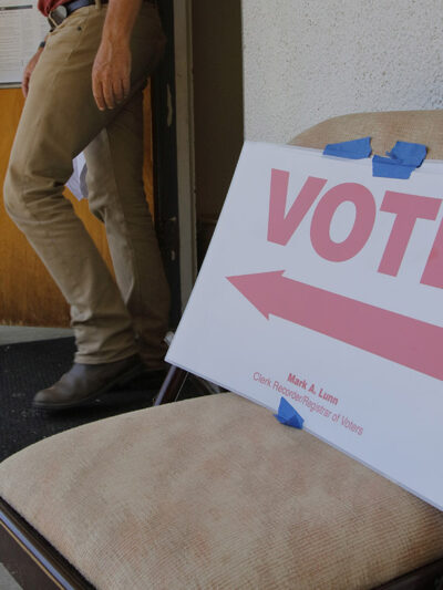 Voting Sign on Chair