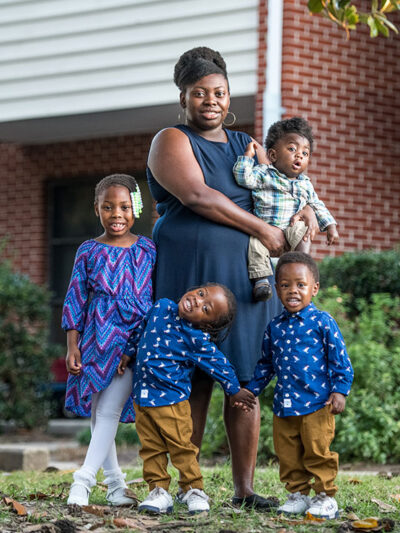 Emily Bellamy with her children