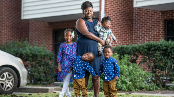 Emily Bellamy with her children