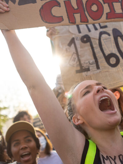 Protesters at an abortion rights rally in Washington DC.