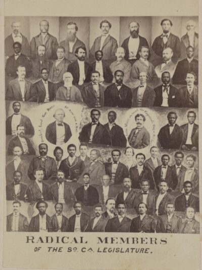 A carte-de-visite of 64 so-called "Radical" members of the reconstructed South Carolina legislature after the Civil War.