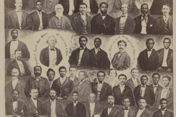 A carte-de-visite of 64 so-called "Radical" members of the reconstructed South Carolina legislature after the Civil War.