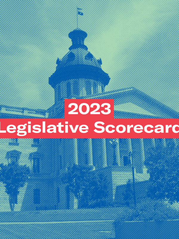 "2023 Legislative Scorecard" in white text on a background photo of the South Carolina State House