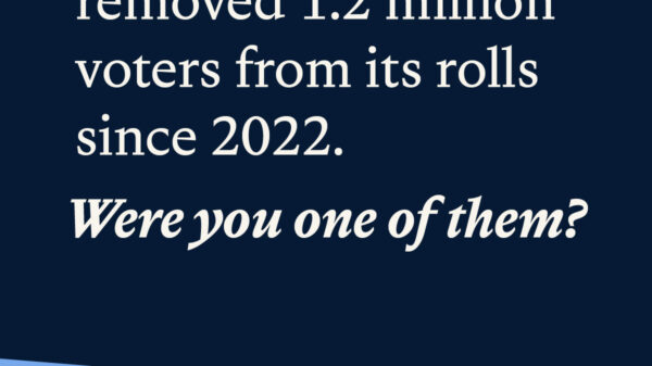 South Carolina has removed 1.2 million voters from its rolls sine 2022. Were you one of them? ACLU of South Carolina logo at bottom right.