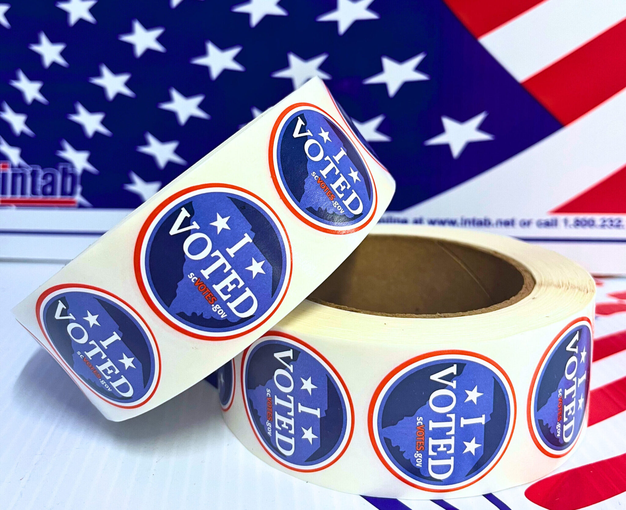 Rolls of "I Voted" stickers