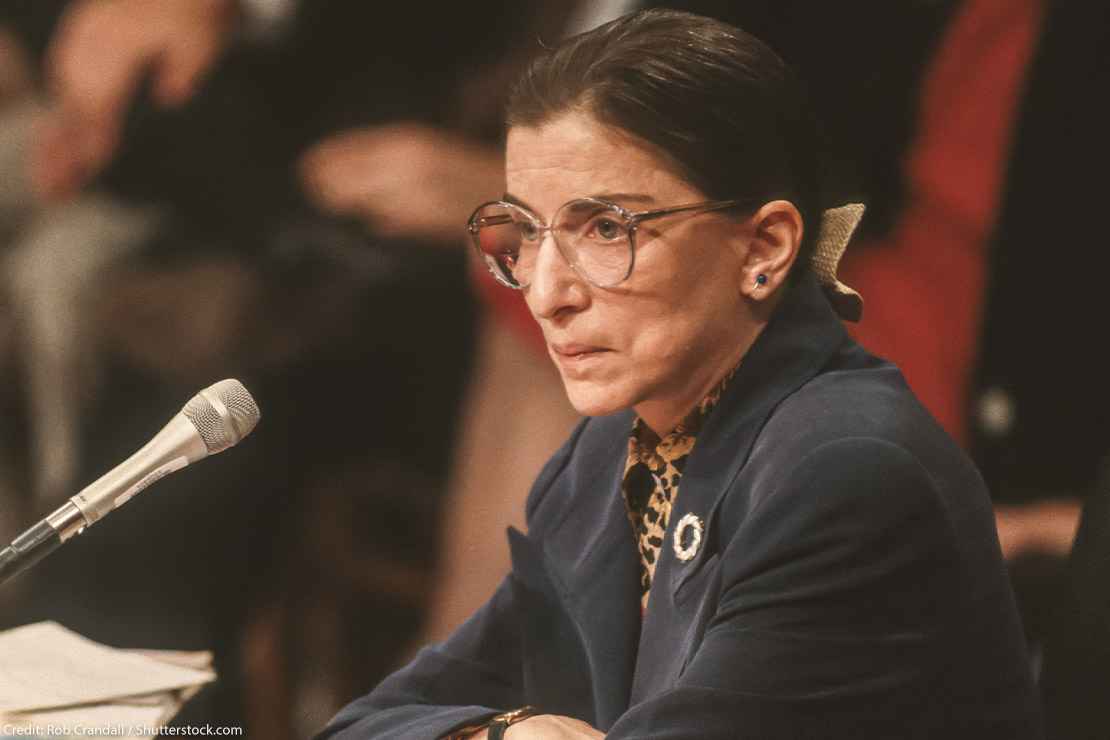 Ruth Bader Ginsburg during confirmation hearings for the US Supreme Court, 1993