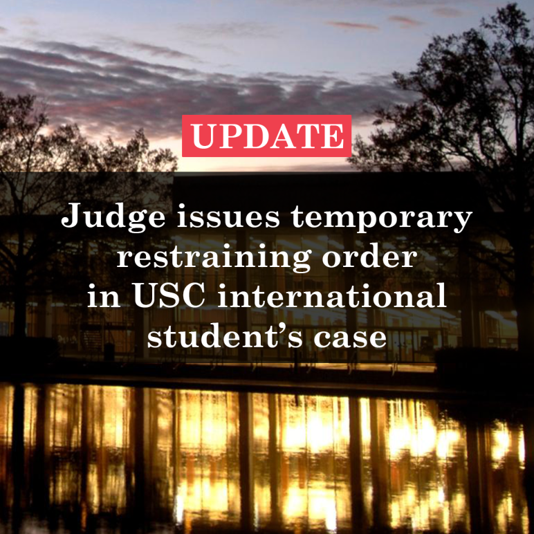 Update: Judge issues temporary restraining order in USC international student's case