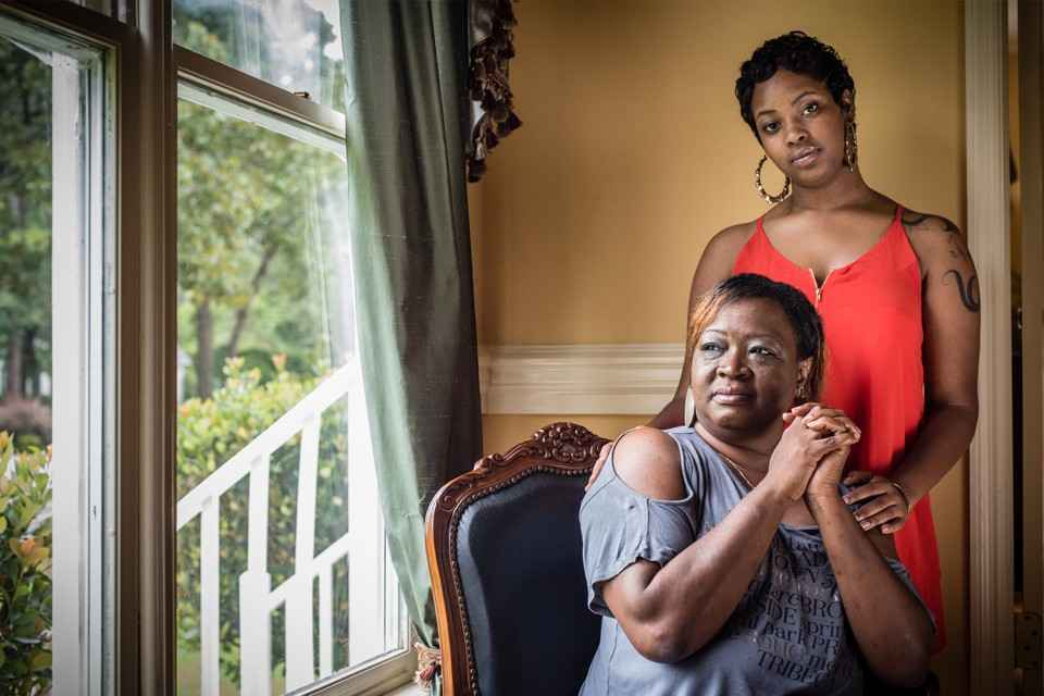 Niya Kenny and her mother in their home