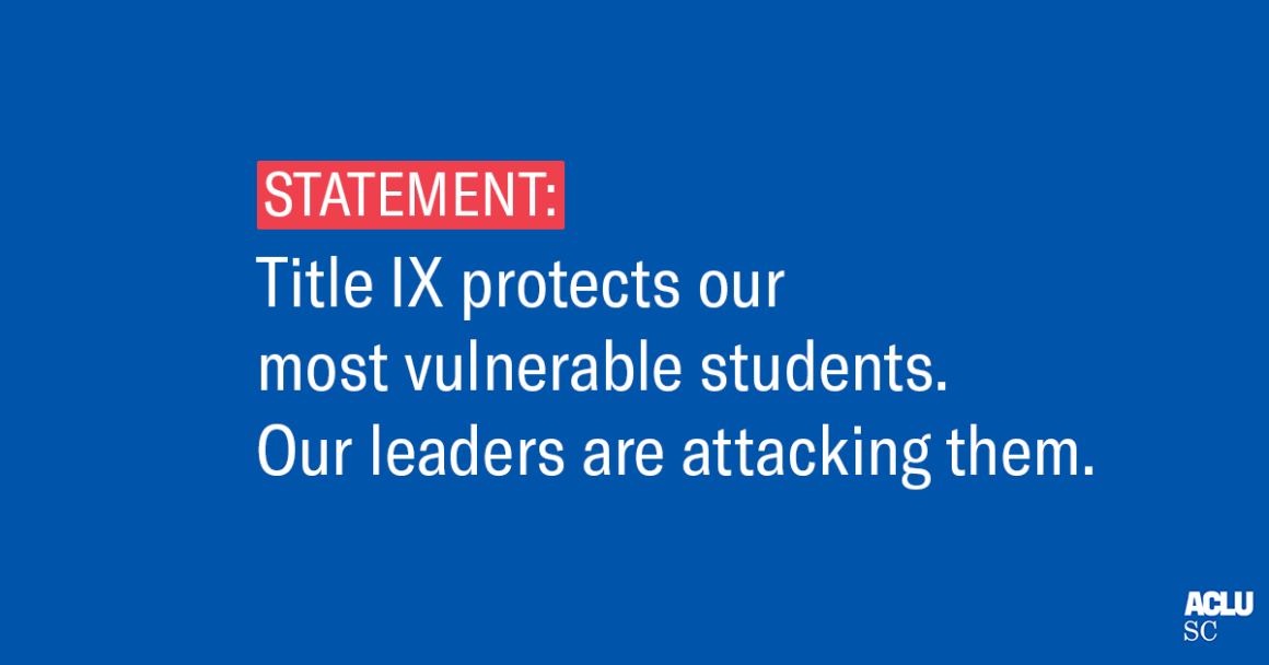 "Title IX protects our most vulnerable students. Our leaders are attacking them."