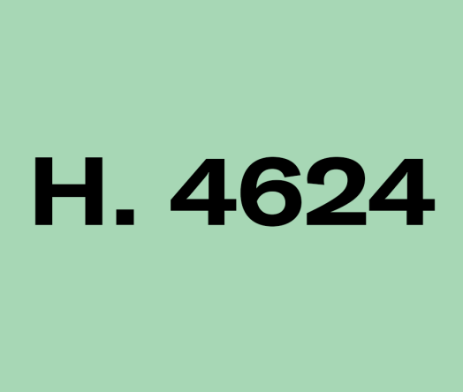 "H. 4624" in black text on a light green background