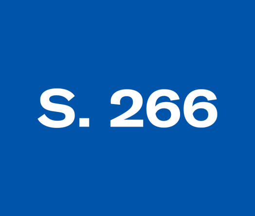 "S 266" in white text on a blue background