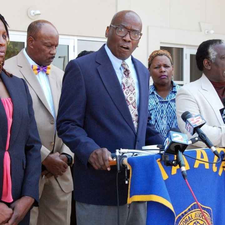 Civil rights leaders in Charleston Civil rights leaders at speaking at press conference